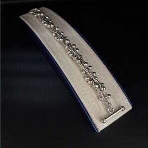 Silver Twisted Beaded Bracelet.